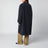 Cappotto blu navy in misto cotone e lana
