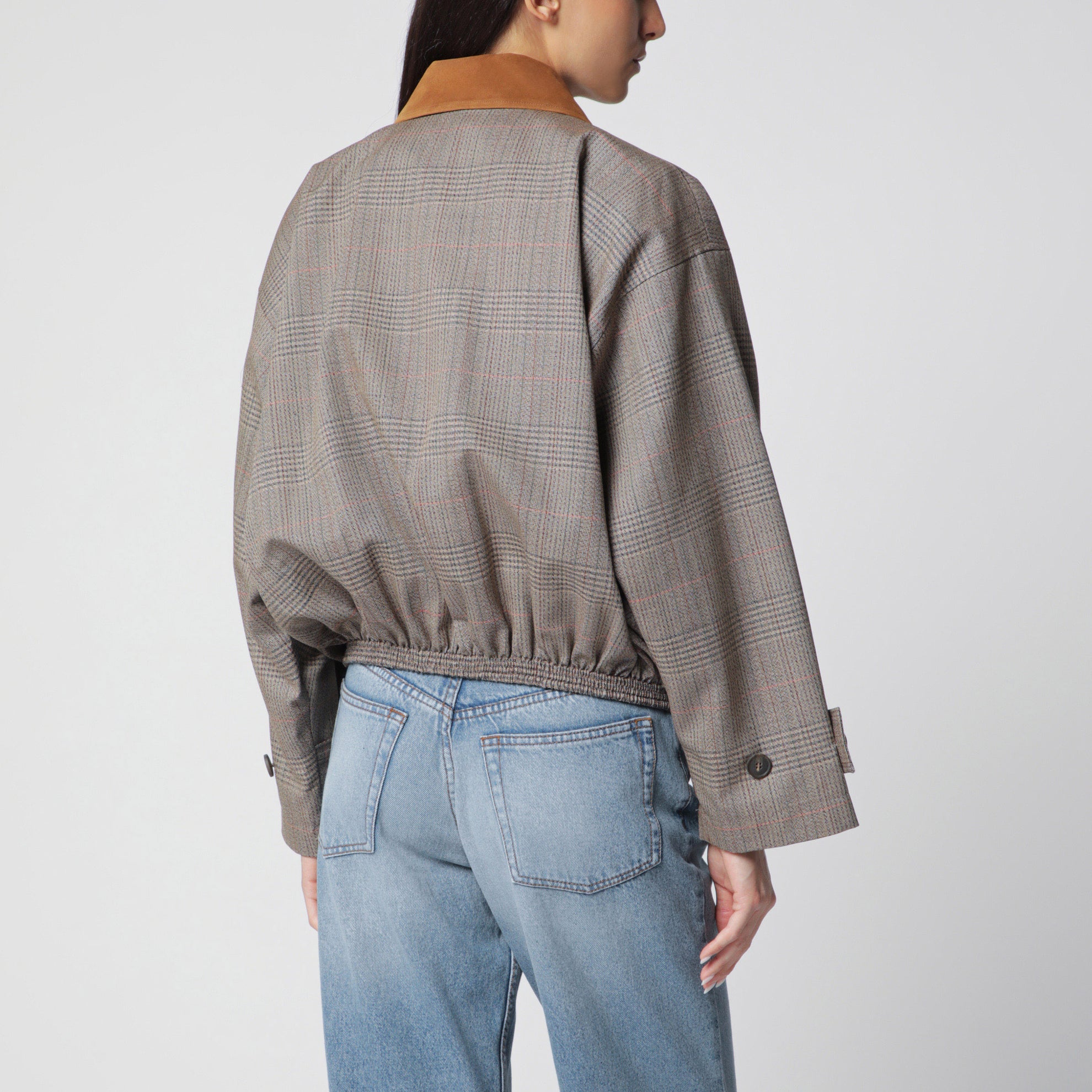 Brown Prince of Wales wool jacket