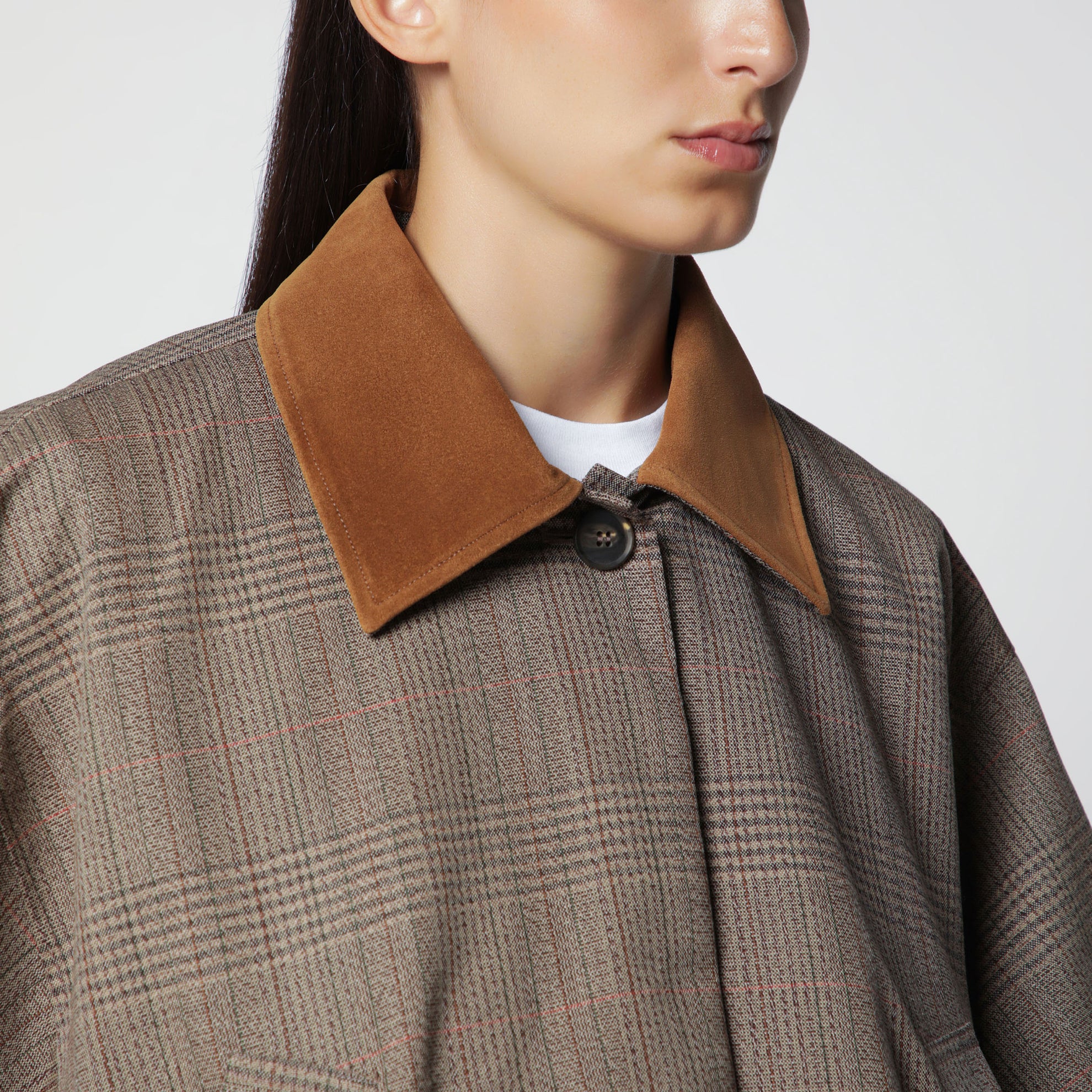 Brown Prince of Wales wool jacket