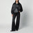 Anorak oversize in pelle nero
