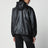 Anorak oversize in pelle nero