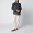 Dark Grey Mélange Double-Faced Wool Jacket with Pankou Closure