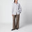 Striped cotton shirt in Brown / Ivory