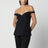 Top con spalle scoperte nero