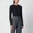 Anthrazitgrauer Melange-Pullover aus Wolle