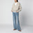 Beige mélange wool-blend sweater