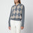 Grey polo with beige Argyle pattern in wool blend