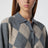 Grey polo with beige Argyle pattern in wool blend