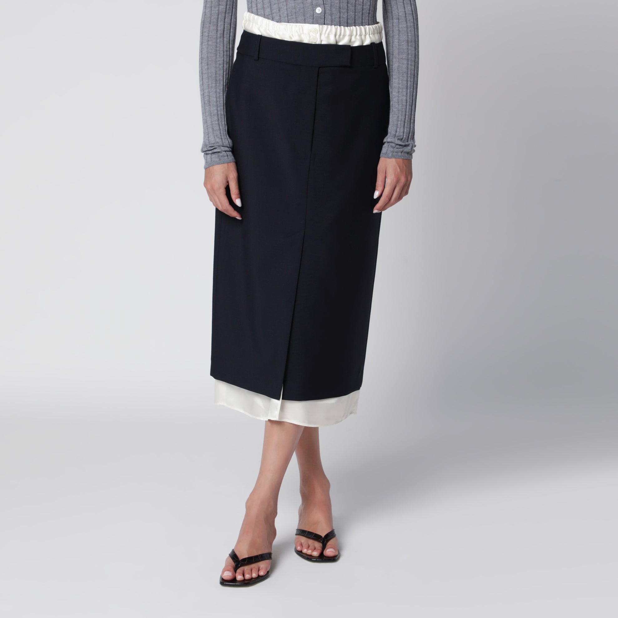 Gonna blu navy con dettaglio boxer