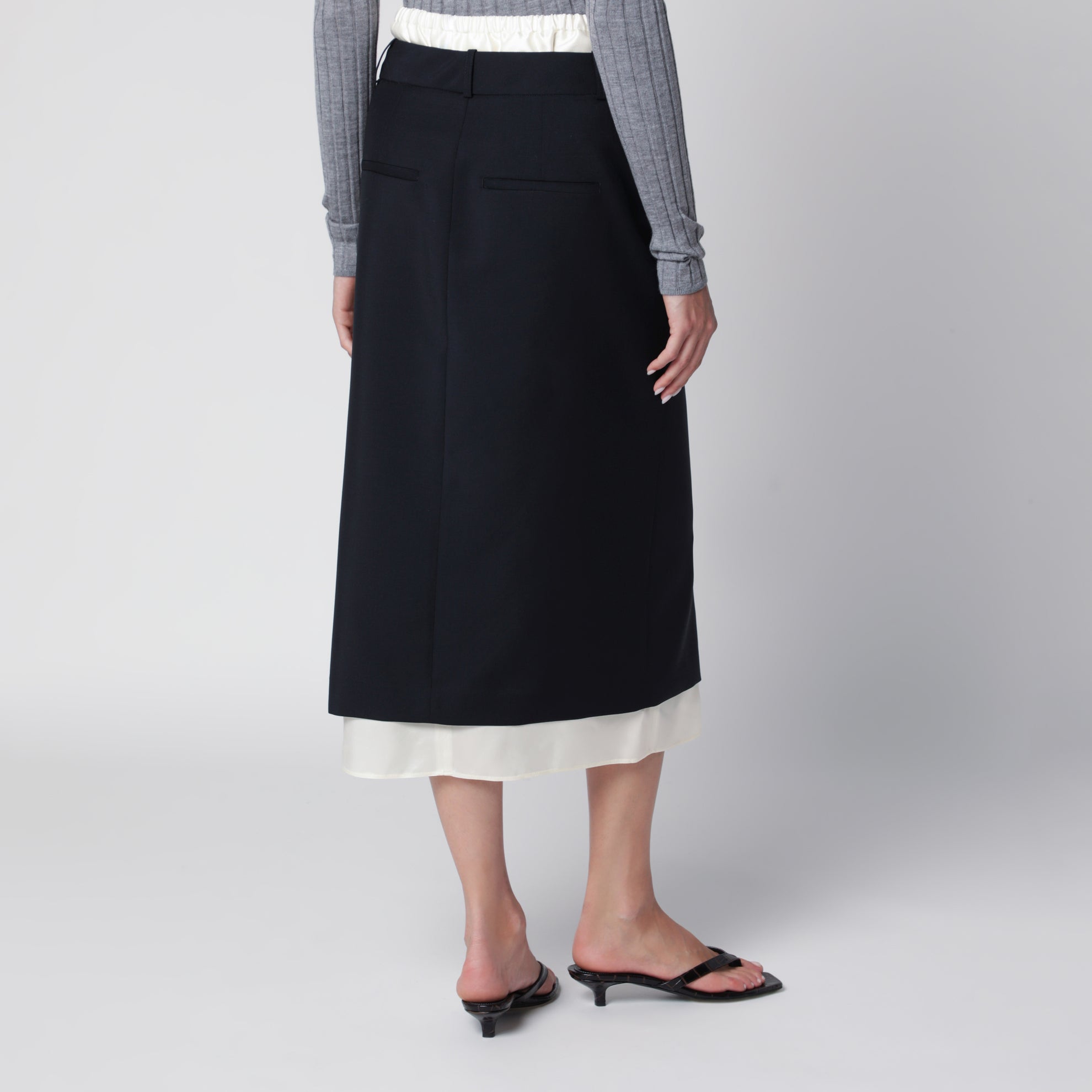 Gonna blu navy con dettaglio boxer