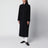 Black virgin wool coat with Pankou fastening