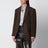 Oversized blazer in brown checked wool