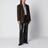 Oversized blazer in brown checked wool
