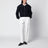 Navy blue wool zip-up cardigan