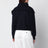 Navy blue wool zip-up cardigan
