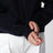 Navy blue wool zip-up cardigan