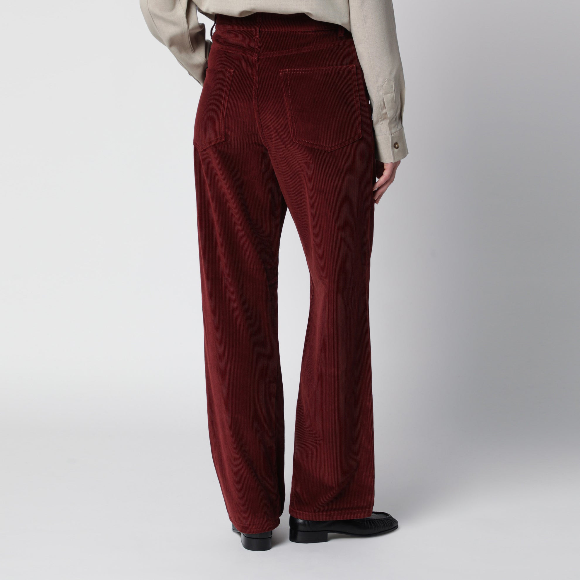 Burgundy corduroy trousers