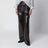 Brown leather wide-leg trousers