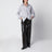 Brown leather wide-leg trousers