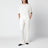 Cream silk wide-leg trousers