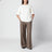 Brown virgin wool wide-leg trousers