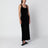 Black velvet long dress