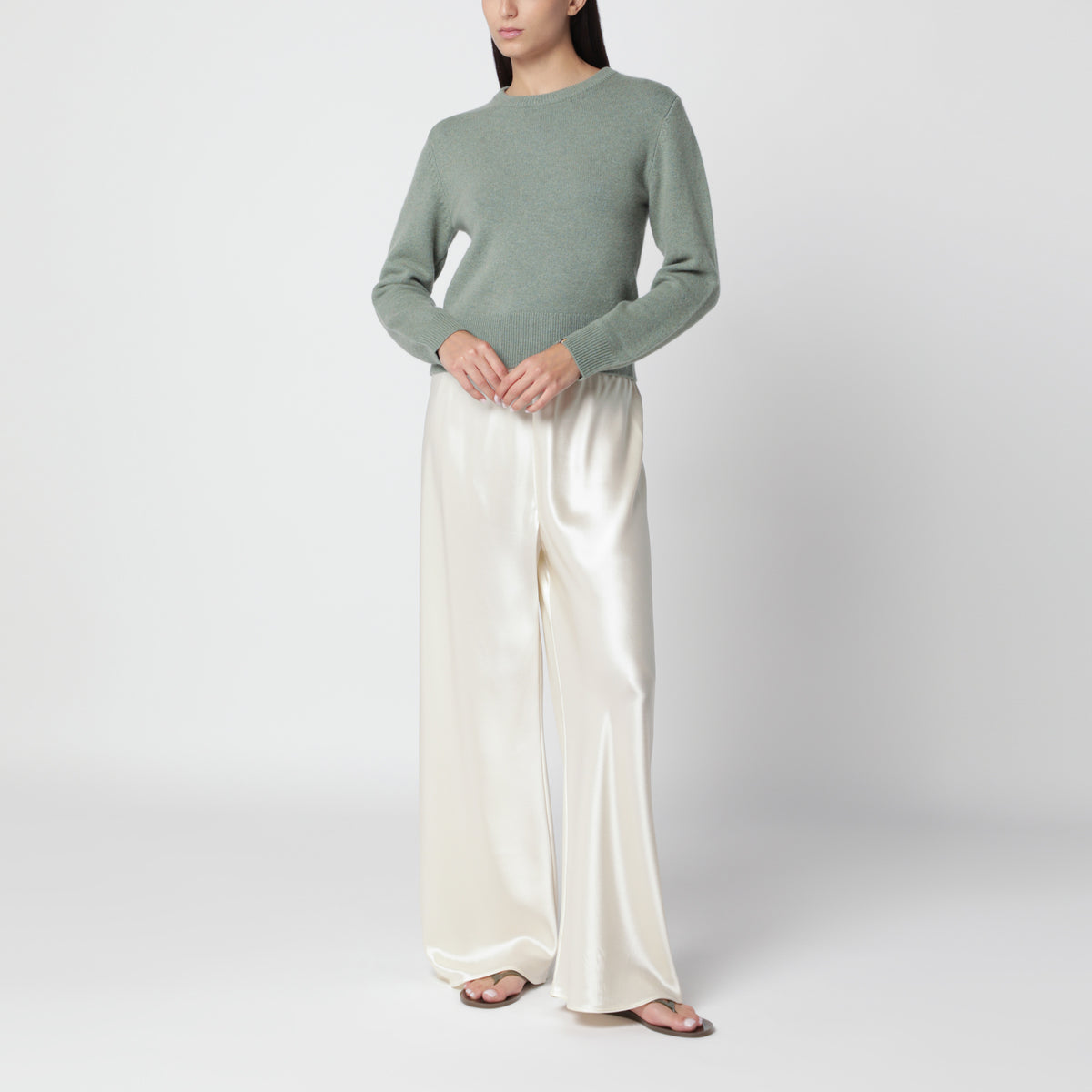 Grey green Jeanne sweater in cashmere