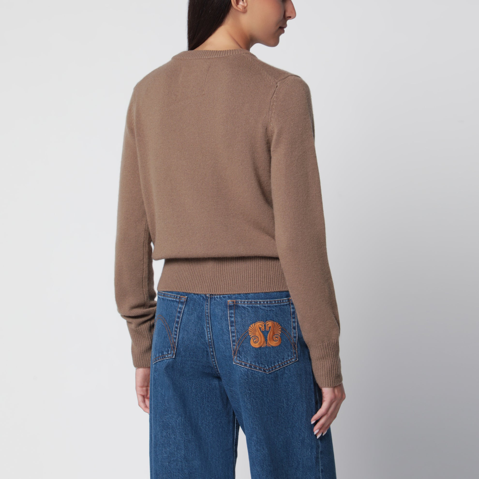 Cardigan Little Lamb color chai in cashmere