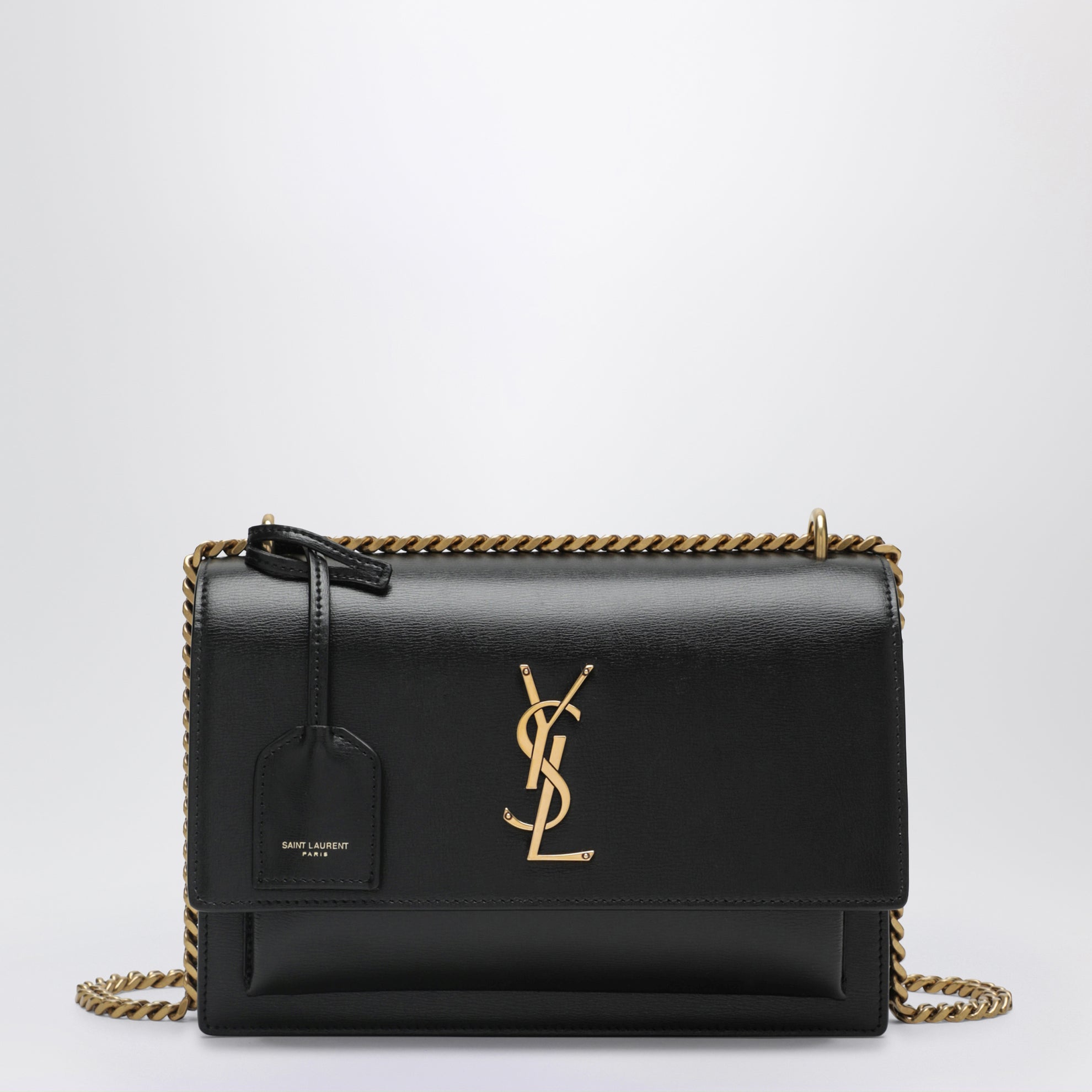 Black Medium Sunset Smooth Leather Bag