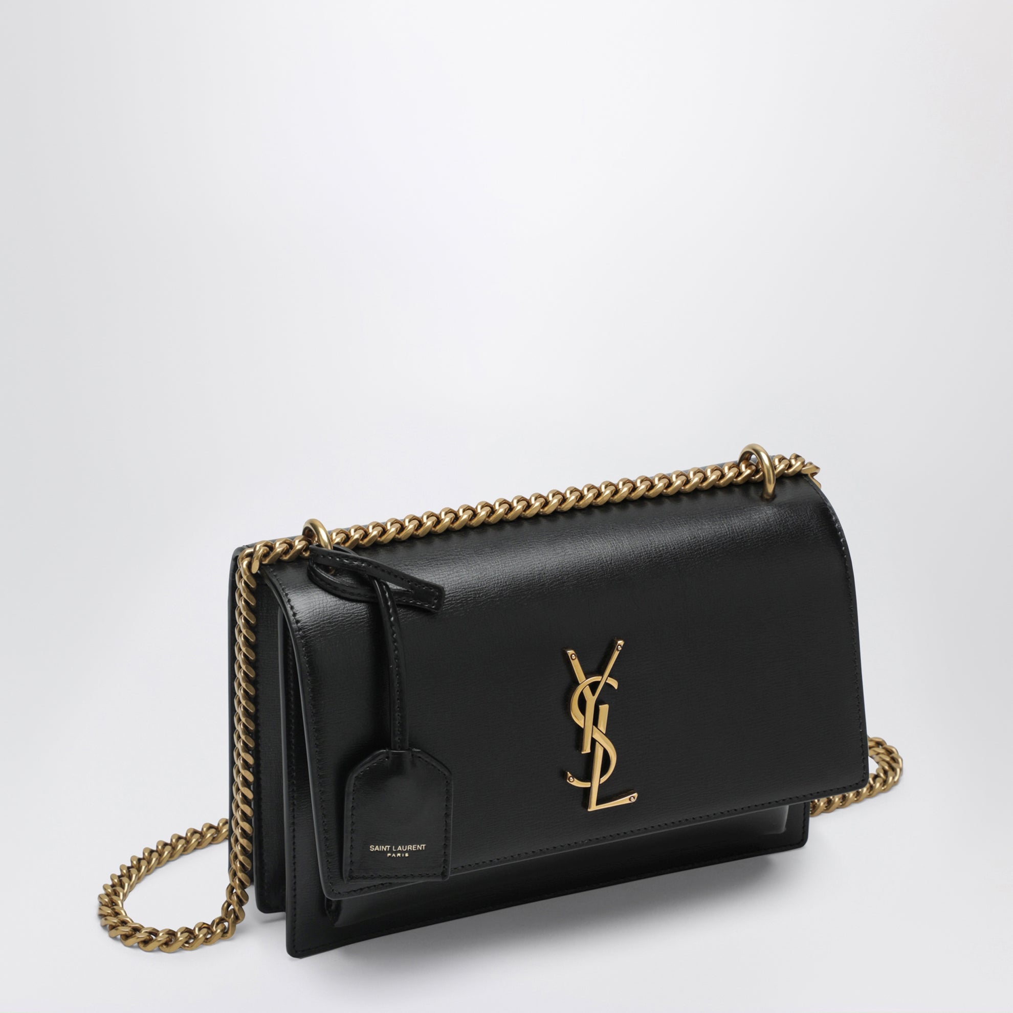 Black Medium Sunset Smooth Leather Bag