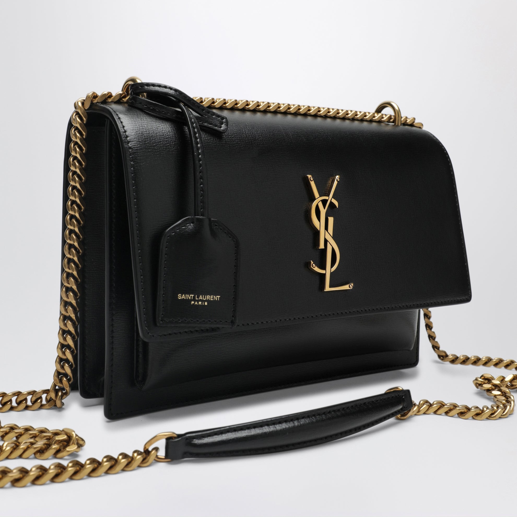 Black Medium Sunset Smooth Leather Bag