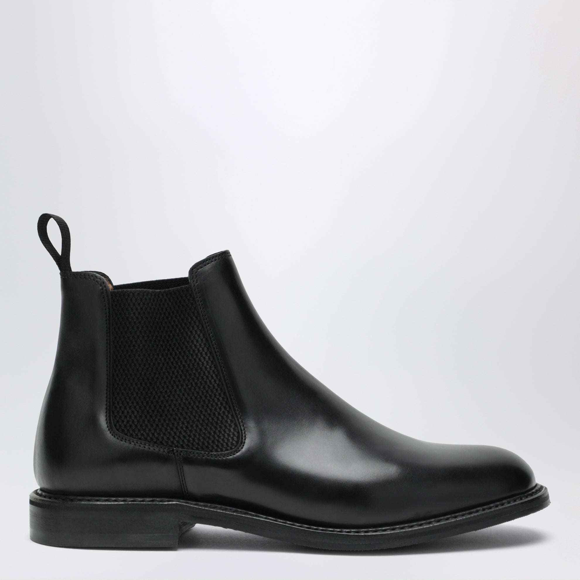 Black leather Chelsea boots