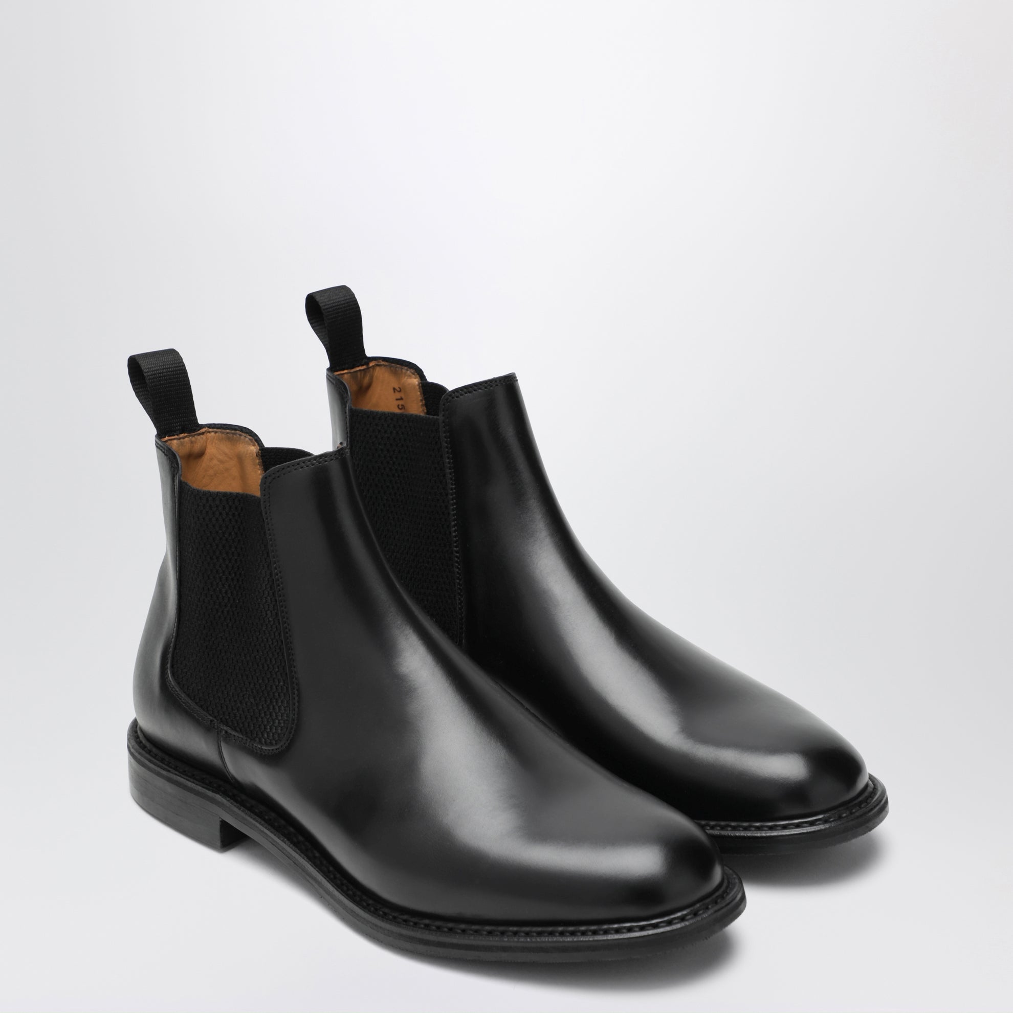 Black leather Chelsea boots