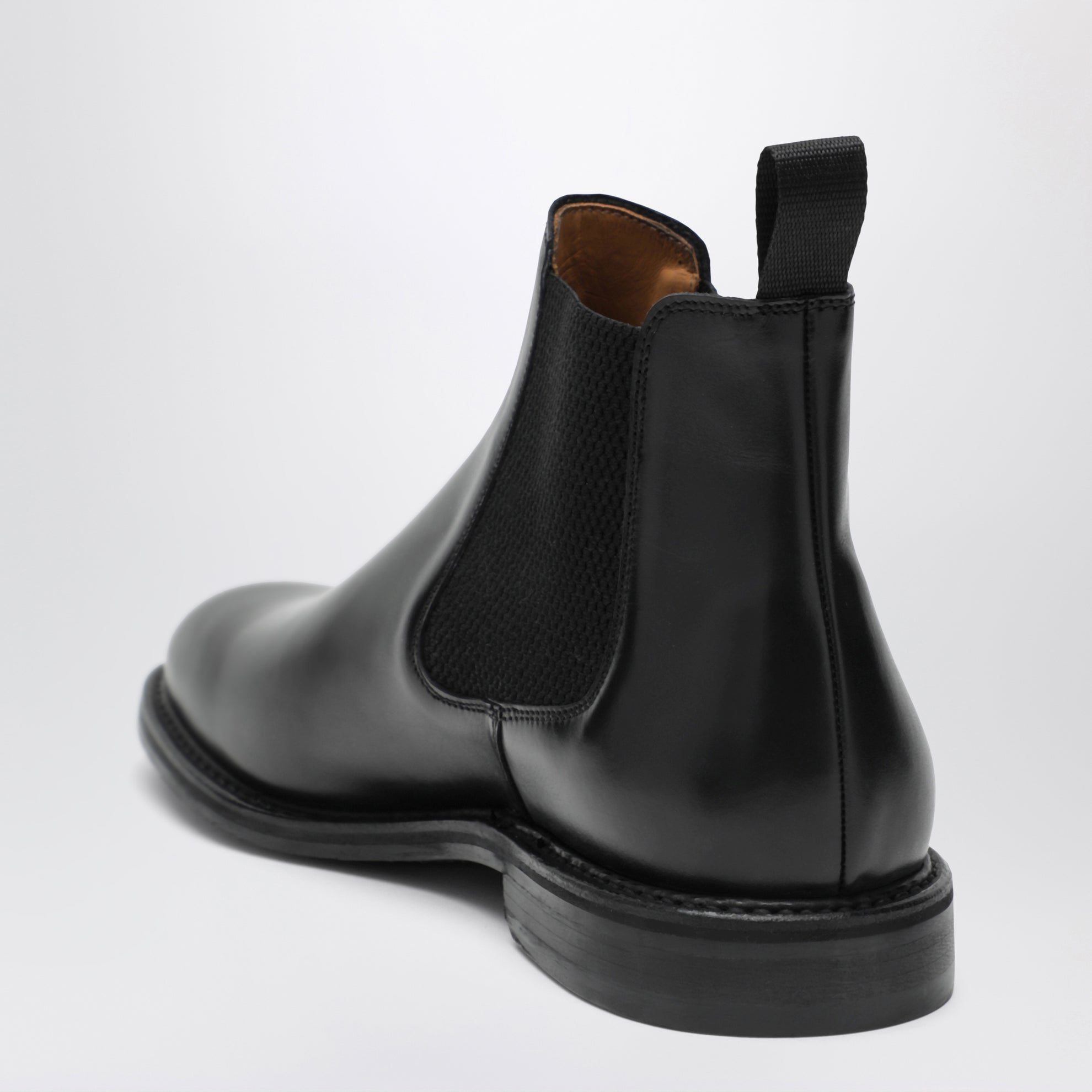 Black leather Chelsea boots