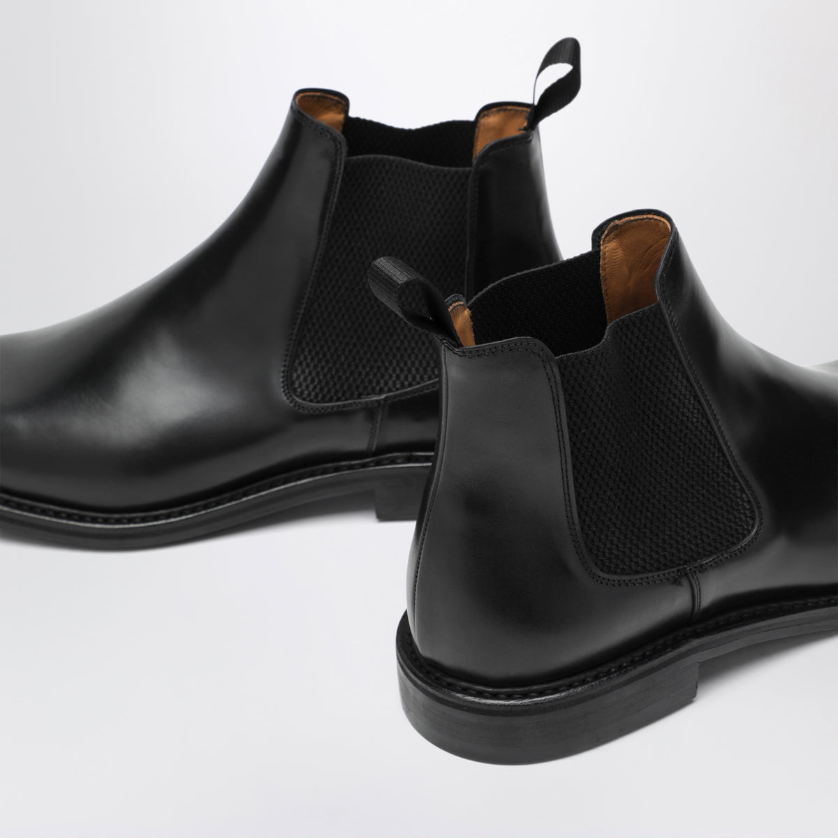 Black leather Chelsea boots
