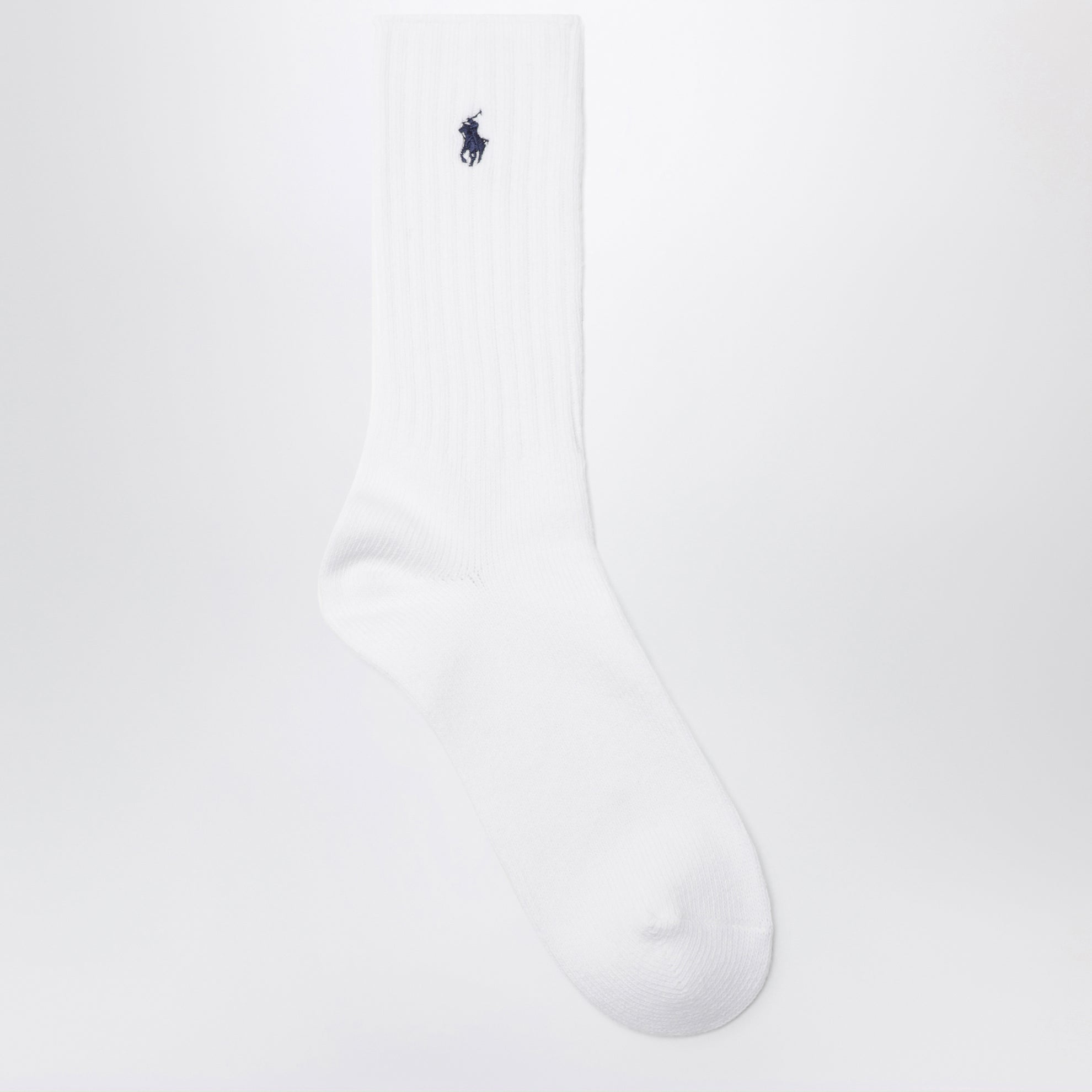 Calzini con logo in misto cotone bianchi/blu navy