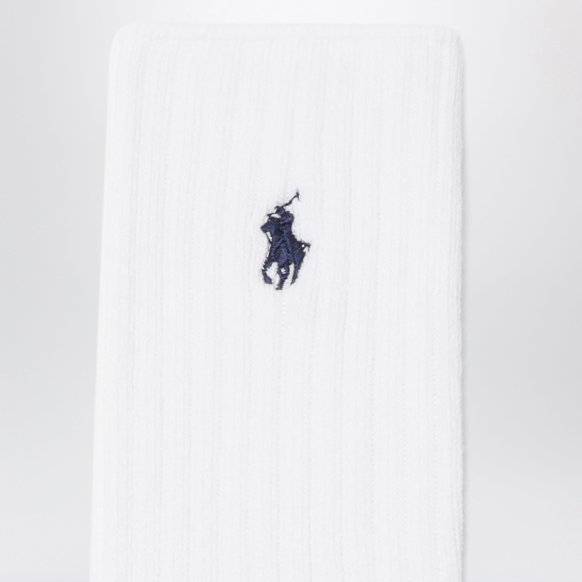 Calzini con logo in misto cotone bianchi/blu navy