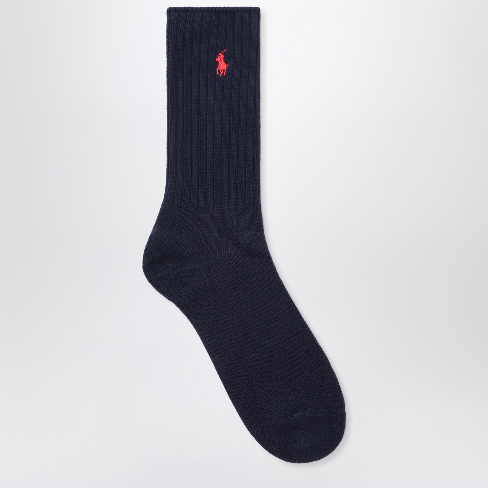 Navy/red cotton-blend logo socks