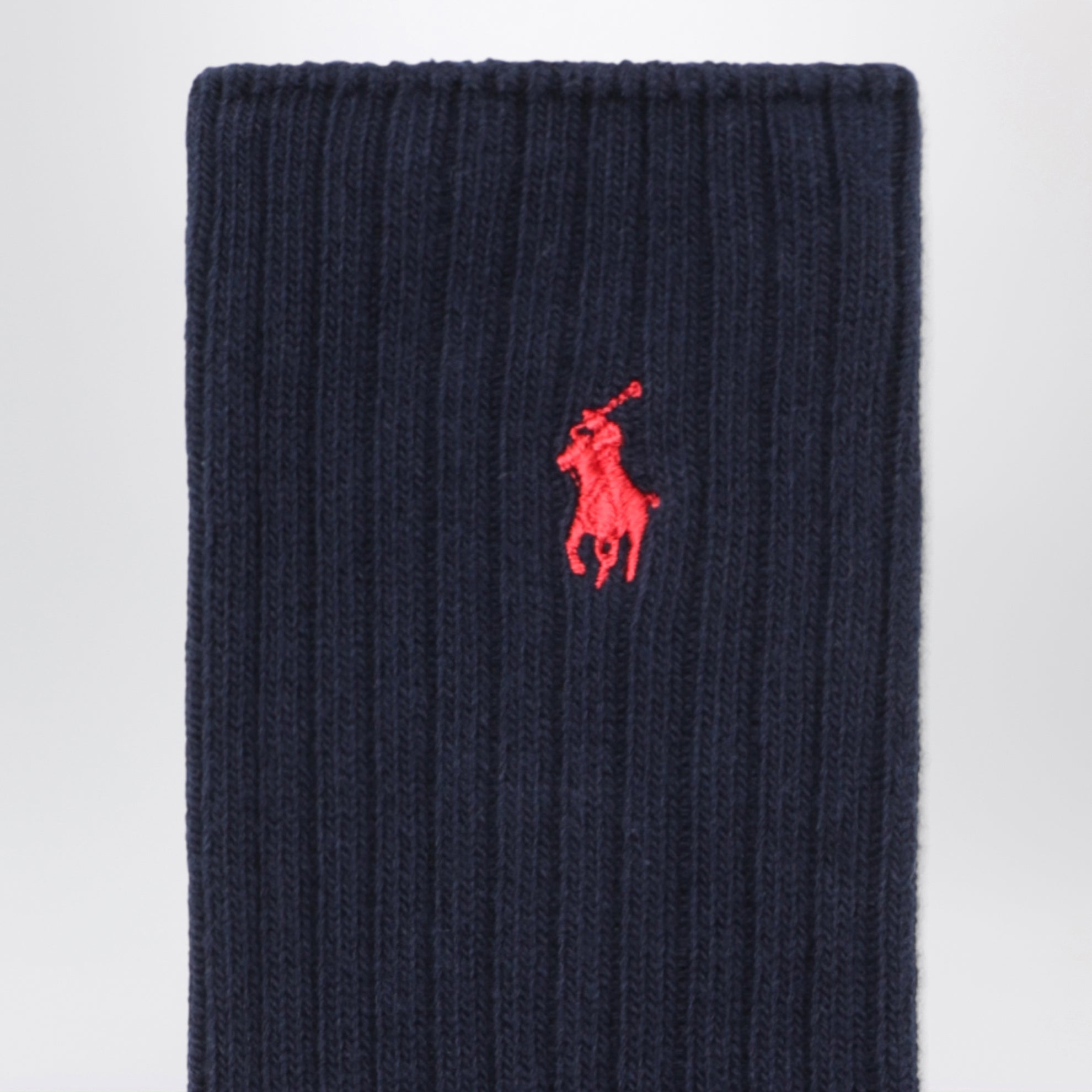 Navy/red cotton-blend logo socks