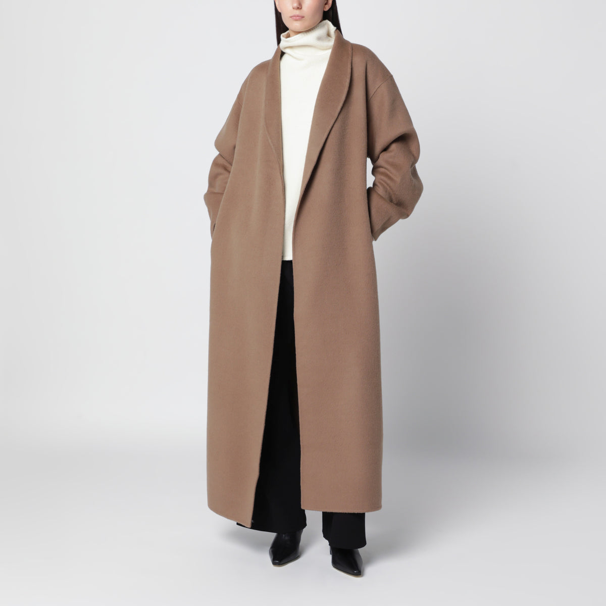 Cappotto Mara color tan in lana double-face