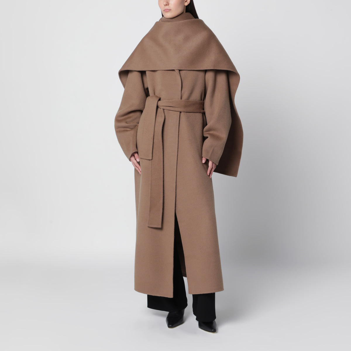 Cappotto Mara color tan in lana double-face