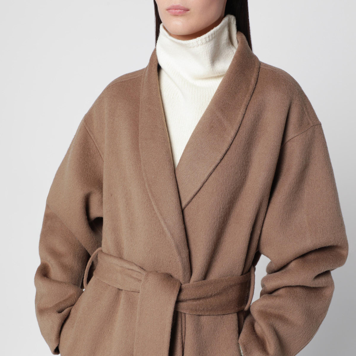 Cappotto Mara color tan in lana double-face