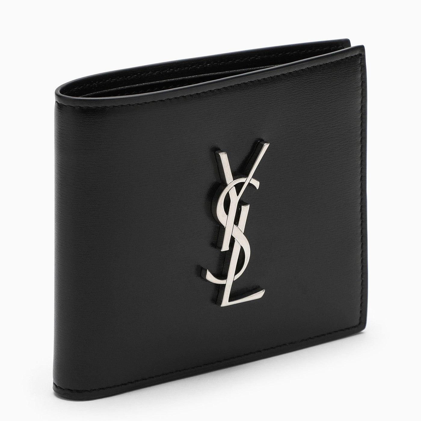 Black leather bi-fold wallet
