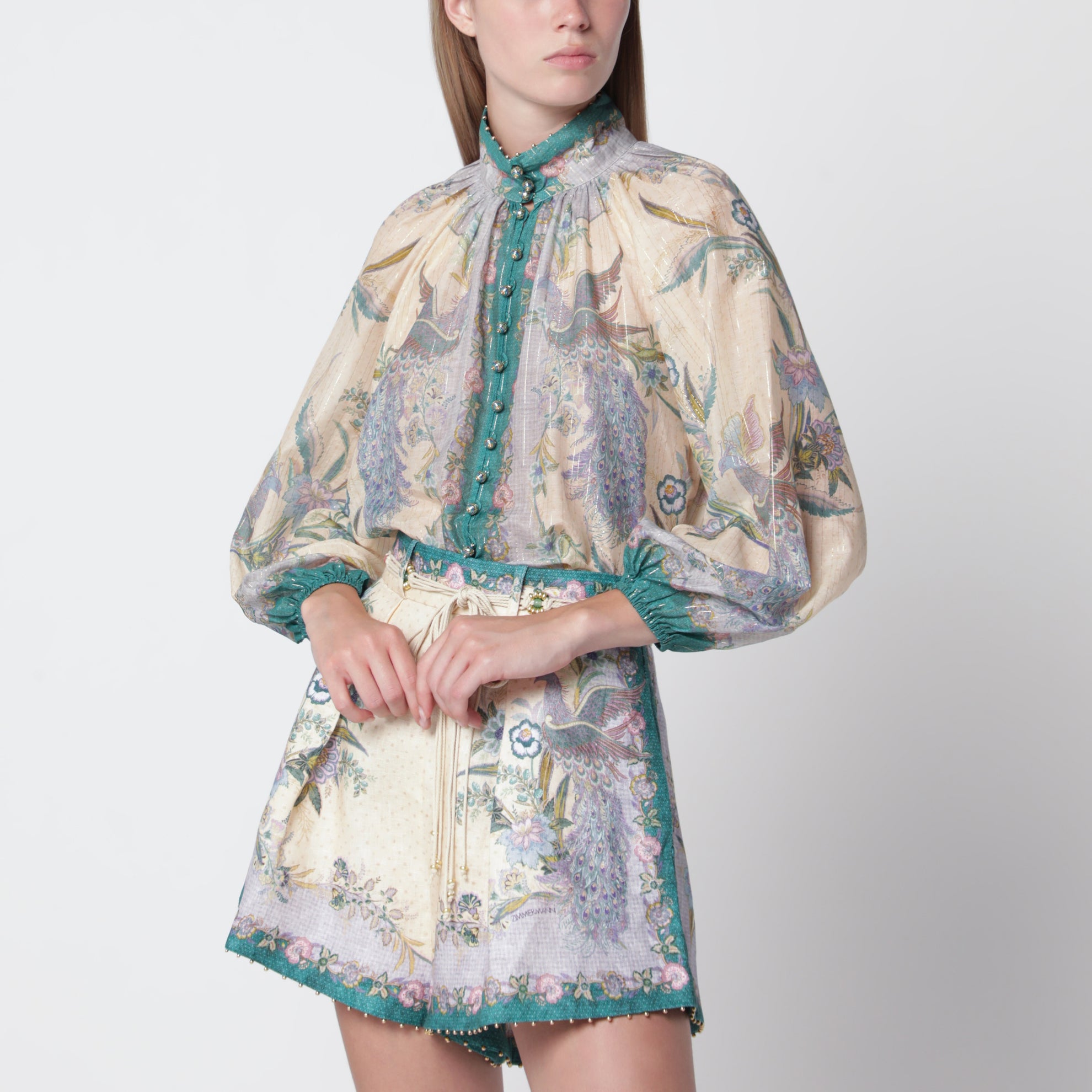 Chemise Indra en coton et soie couleur crème