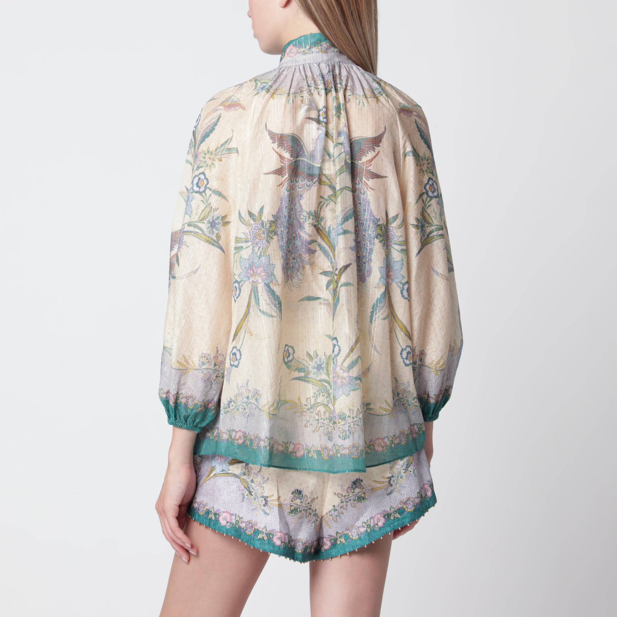Chemise Indra en coton et soie couleur crème