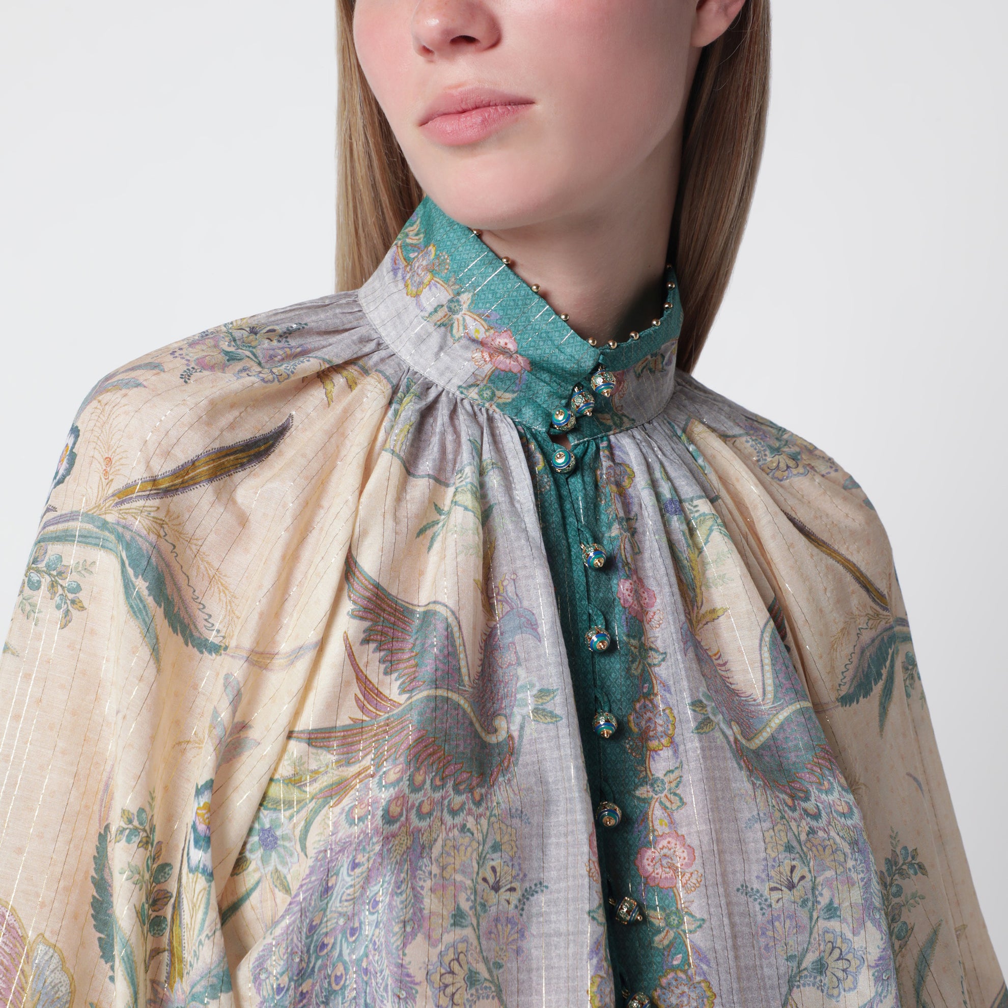 Chemise Indra en coton et soie couleur crème