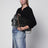 Sac porté épaule Dolce Large en cuir noir/beige