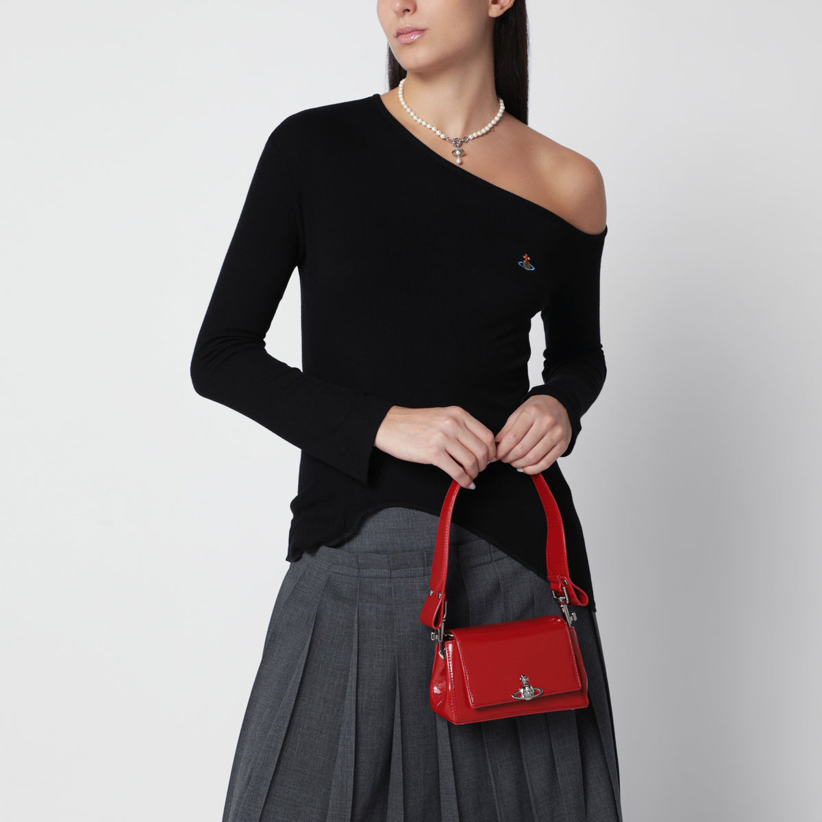 Hazel kleine rote Ledertasche