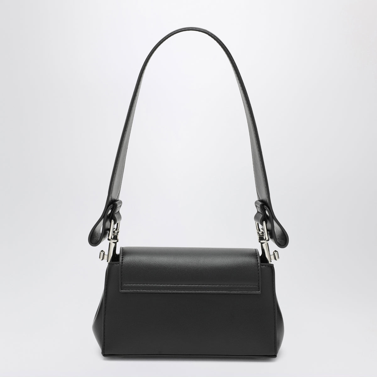 Hazel Small Black Faux Leather Shoulder Bag