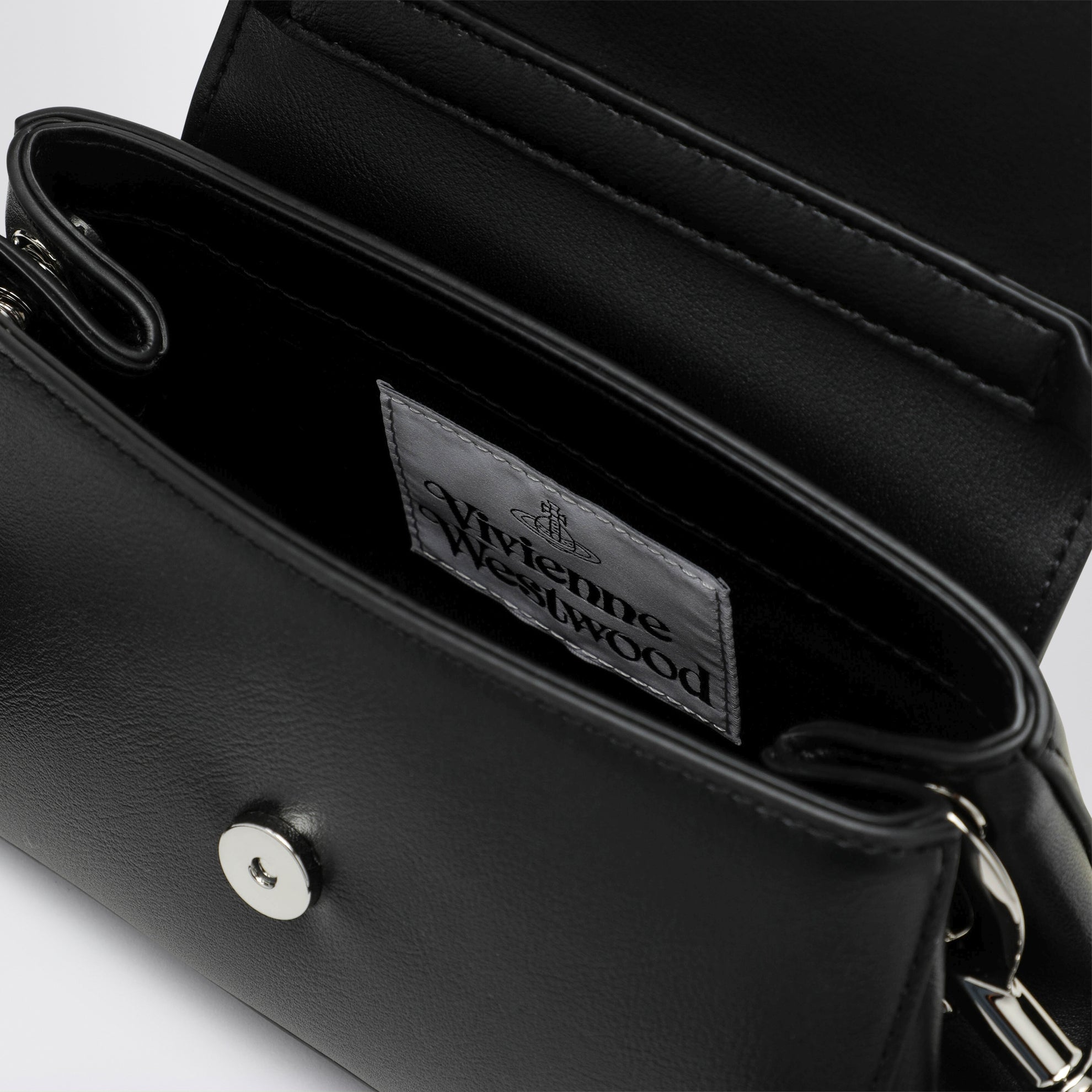 Hazel Small Black Faux Leather Shoulder Bag